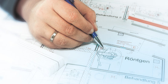Planung einer dentalen Praxis - Symbolbild. 
